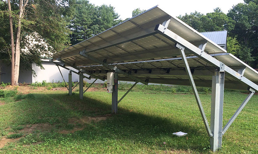 Commercial ground-mounted solar array system.