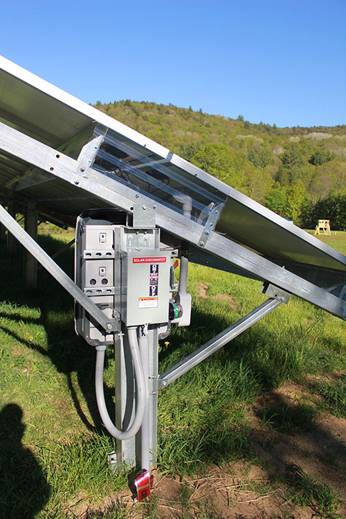 Ground-mounted solar array.