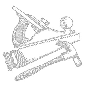 Illustration of carpenter's tools.